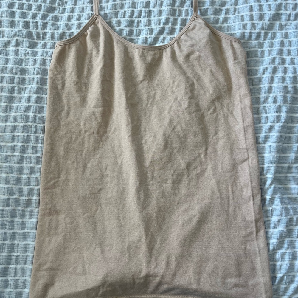 Beige Spaghetti Strap Tank Top